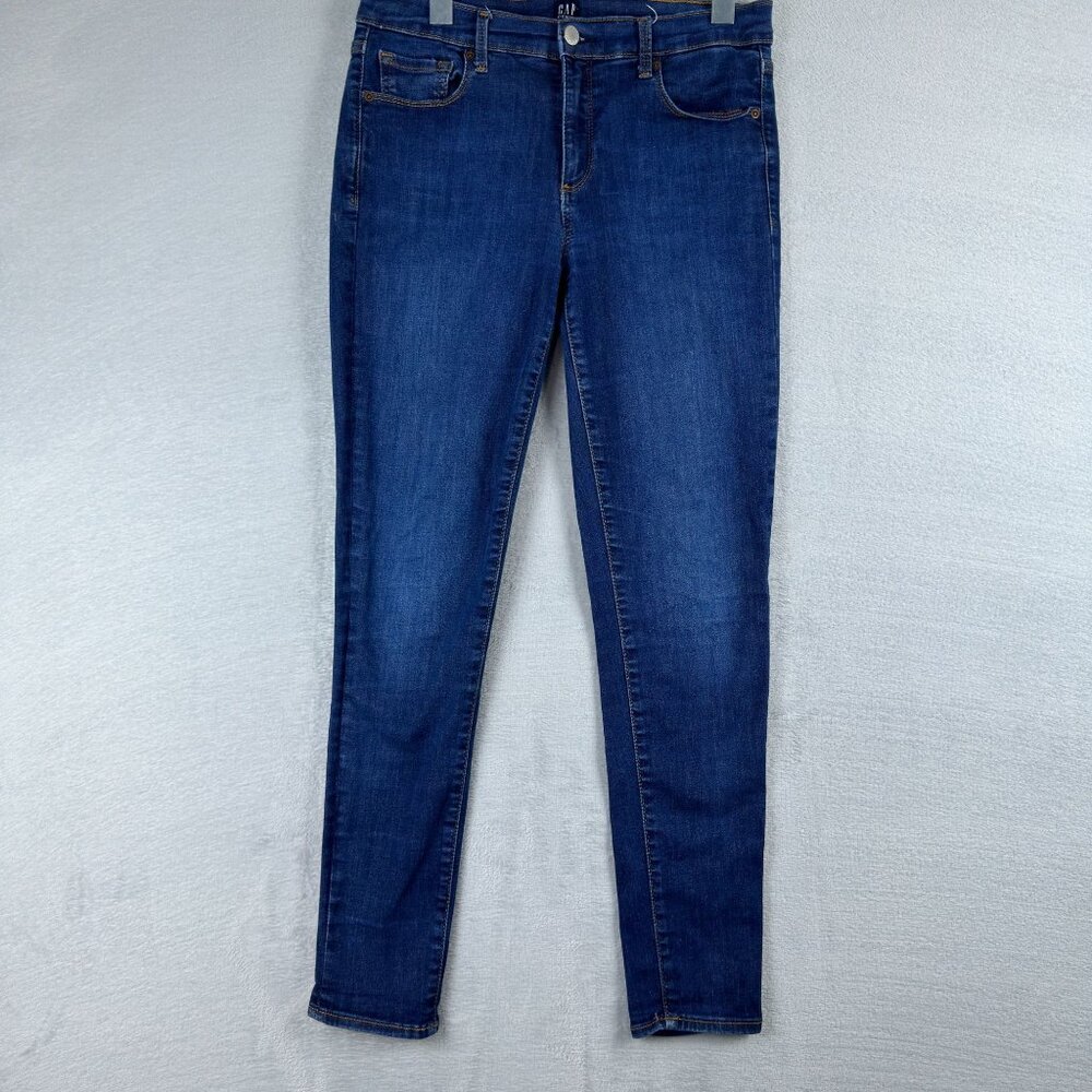 Gap True Skinny Jeans Medium Wash Denim Womens Size 29 Regular Mid Rise Blue